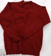 Sweter męski, wełna szetlandzka, bordo, rozmiar 57, dość ciepły