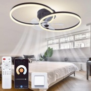 Wentylator sufitowy Omdekor z oświetleniem, cichy, średnica 80 cm LED