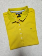 Żółta damska koszulka polo Tommy Hilfiger, rozmiar S, Slim Fit
