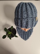 Zestaw czapka komin hand made wełna 