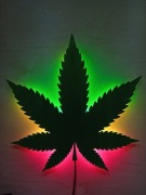 Lampka nocna  na ściane weed cbd ws2812b equalizer Bluetooth Pilot  USB