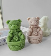 Duży NIEDŹWIEDŹ UŚMIECHNIĘTY forma silikonowa 12*8.8 do odlewów Świec Gipsu