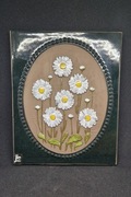 Ceramiczna dekoracja ścienna Stokrotki, Szwecja, obraz z cer., vintage
