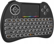 Mini Klawiatura QPAU H9 Bezprzewodowa z Touchpadem LED Czarna