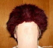 Czapka zimowa eko futerko damska bordowy