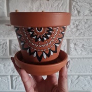 Doniczka terakota ręcznie malowana