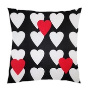 Poszewka 40x40 cm Serca serduszka Tył czarny - Bawełna
