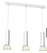 Lampa wisząca DANTE 3xGU10 - biały/złoty NOWA