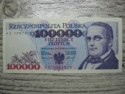 BANKNOT RP 100000 ZŁOTYCH 1993 ROK SERIA AE MONIUSZKO UNC
