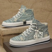 Trapki Wysoki Skateowe z Zniszczonego Jeansu