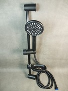 DRĄŻEK PRYSZNICOWY + WĄŻ + SŁUCHAWKA - Czarny kompletny zestaw natryskowy