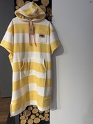 Ponczo kąpielowe żółto-białe paski