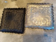 Podtalerze tace piękne srebrne czarne 