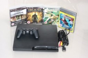 Konsola PlayStation 3 PS3 Slim 160GB + 1 pad + 4 kultowe gry