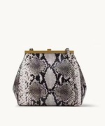 Chylak- Duza Torebka z Ramka czarno biały pyton 