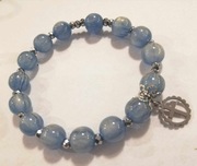 RÓŻANIEC bransoletka dziesiątka hematyt błękitna niebieska żywica 10 mm