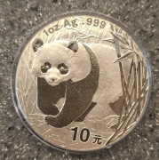 Chiny  "Panda" 2001  srebro uncja 