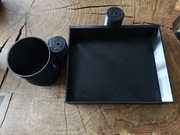 Zestaw tacka i podstawka na puszkę do kosza wędkarskiego, druk 3D 