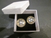 srebrne kolczyki "czarne słońca"