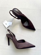 Stradivarius brązowe czółenka szpilki klasyczne odkryta pięta NOWE 39