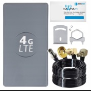 MOCNA ANTENA ZEWNĘTRZNA DUAL INTERNET ROUTERA 3G 4G LTE 50dBi PRZEWÓD2x15m 