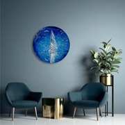 Obraz RĘCZNIE malowany | Biała żaglówka 