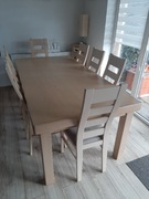 Dębowy stół 200 x 100 lite drewno plus 8 krzeseł