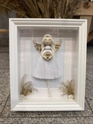 Anioł Stróż z modlitwą na Komunię, od ręki, dla dziewczynki, rękodzieło