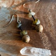 Delikatne srebrne kolczyki z Jaspis Labradoryt