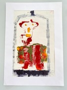 akryl DRESDEN 2002 FAC CIESLAK obraz art brut unikat punk 40x25