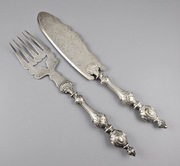 Br. Henneberg Warszawa środek stołu sztucce do ryb 30 cm Piekne!