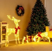 Dekoracja świąteczna LED Costway CM24850DE – zestaw reniferów