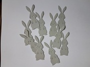 Scrapki zając 10 szt. 17x49 mm szary gramatura 160 g/m2