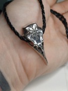 Wisior Czaszka Kruka,runy, naszyjnik, gotyk, wiking, plecionka