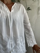 Koszula bluzka ażurowa elegancka m l szerokie rekawy