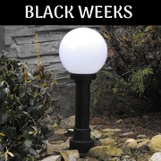 Lampy ogrodowe - Mleczne Kule - wys.57 lub 79 cm. Zestaw 6 szt. BLACK WEEKS