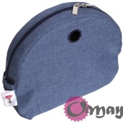Niebieski organizer do Obag MOON LIGHT len przeplatany 2 kieszenie OMAY