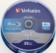 Verbatim BD-R, 25 GB. Pakiet 25 sztuk.