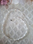 Naszyjnik handmade z naturalnych kamieni hematyt perły 