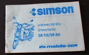Simson  SR50 / SR80 książeczka   instrukcja obsługi