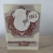 Kartka Pierwsza Komunia Święta ręcznie robiona 