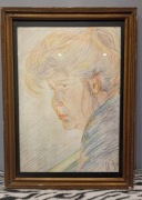 "Kobieta" 1992r. Grafika w ramce za szkłem.