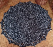 Dywan pleciony 100 cm czarno biały handmade 