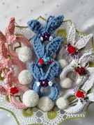 Zestaw 6 sztuk zawieszek wielkanocnych z motywem zajaczka