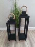 Lampiony drewniane 2 sztuki 