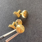 5 x Koronki do zegarka vintage, kolor złoty 4,90 mm, gwint 1,2 mm M60