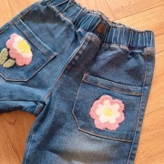 Spodnie jeansy 98 elastyczne szerokie proste nogawki jeans