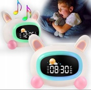 Inteligentny zegar budzik lampka lampa nocna LED dla dzieci Królik