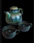 KMK Mora ceramic czajniczek do herbaty oraz filiżanki, Niemcy, Vintage 