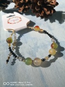 Bransoletka amulet agat turmalin labladoryt